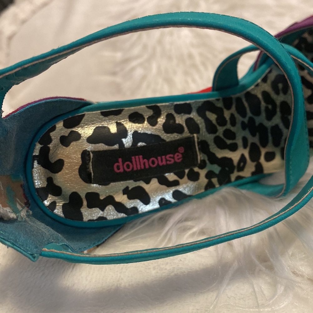 Dollhouse Mayans Multi Colored Platform Wedges - image 6